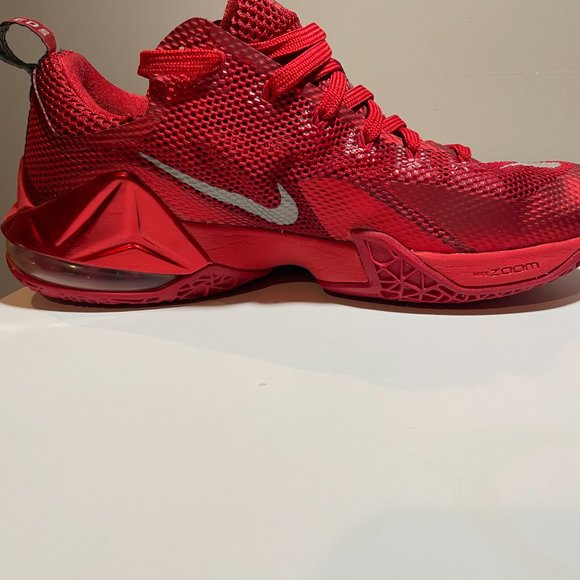 Size 10.5 - Nike LeBron 12 Low University Red 2015  Pre-Owned But Really Nice! - Picture 11 of 12